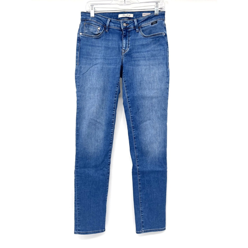 MAVI Women's 28x34 (29x33.5) Emma Slim Boyfriend Low-Rise Medium-Wash Blue Jeans
